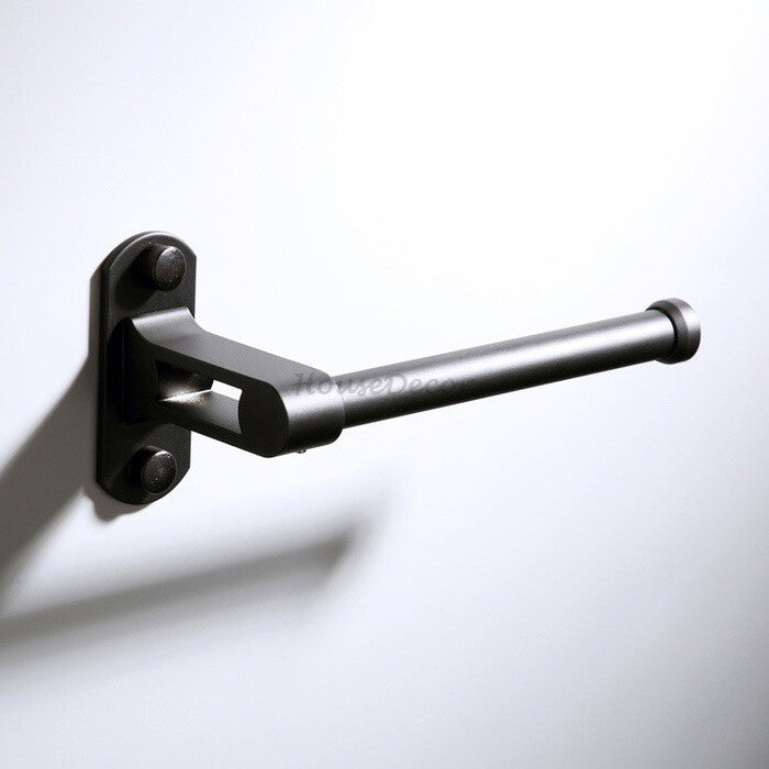 Black toilet paper holder wall mounted design main view