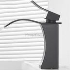 Black bath shower mixer tap waterfall spout additional view