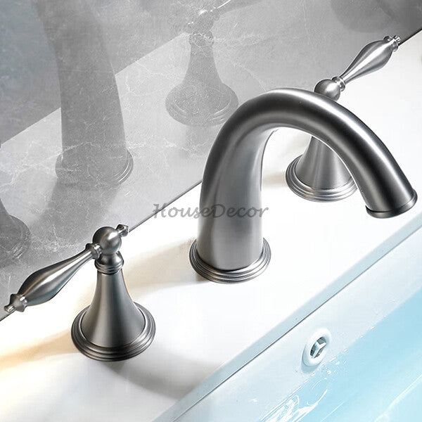 Modern bath shower mixer tap dual handle control additional view
