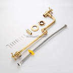 Antique Brass kitchen sink mixer tap folding spout additional view