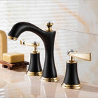 Gold bath shower mixer tap 3 hole installation main view