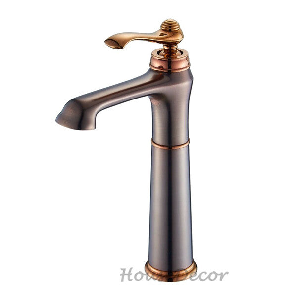 Gold bath shower mixer tap deck mounted design main view