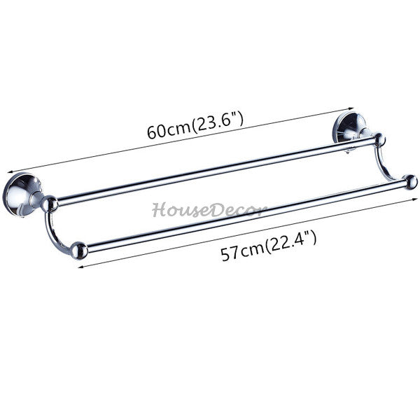 Chrome towel rack wall mounted design detail view