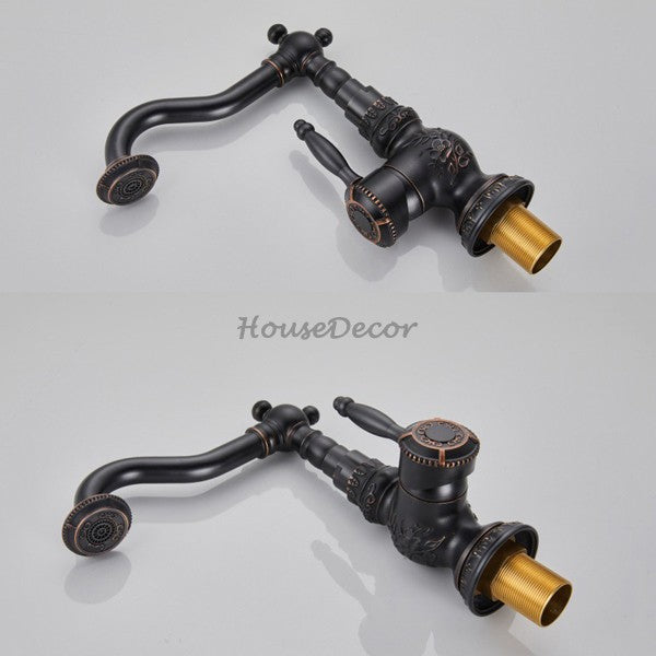 Black Brass bath shower mixer tap swivel spout additional view