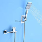 Modern bath shower mixer tap waterfall spout detail view