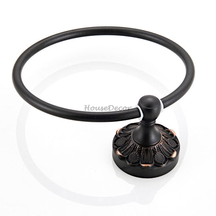 Black towel ring wall mounted design additional view