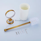 Antique Brass toilet brush holder wall mounted design additional view
