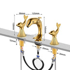 Modern bath shower mixer tap dual handle control additional view