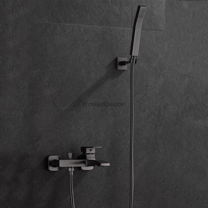 Modern bath shower mixer tap wall mounted design detail view