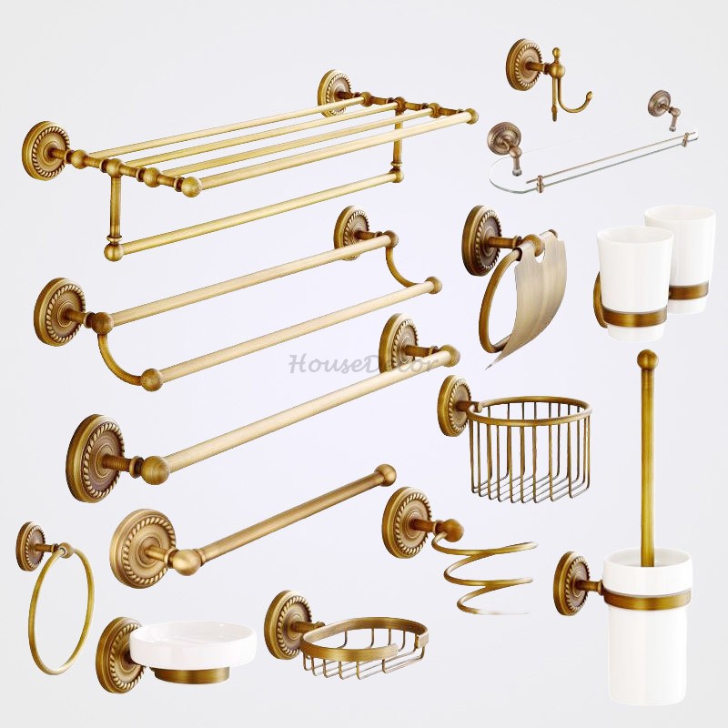 Antique Brass toilet paper holder detailed product view main view