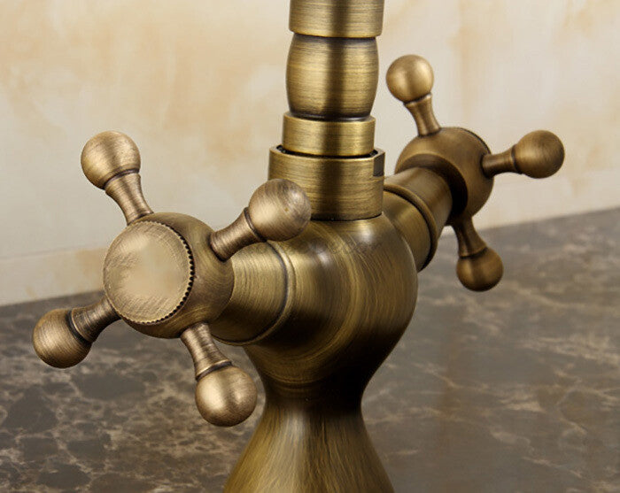 Modern bath shower mixer tap swivel spout detail view