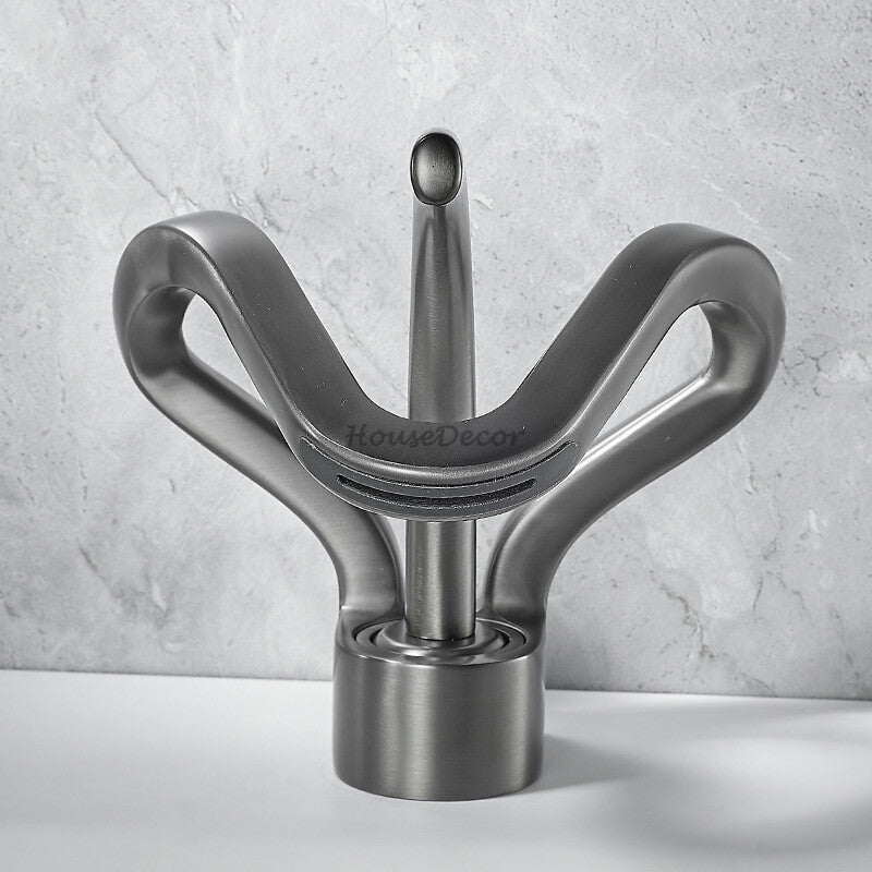 Modern bathroom basin mixer tap waterfall spout additional view