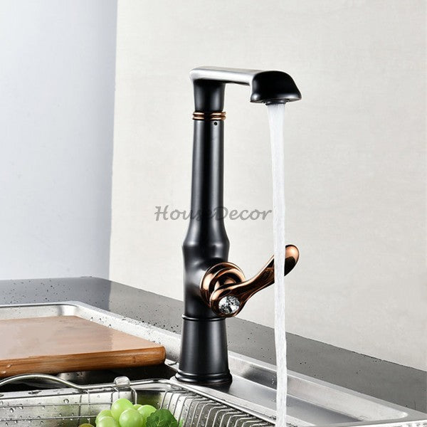Black Brass kitchen sink mixer tap swivel spout additional view