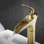 Antique Brass bath shower mixer tap waterfall spout additional view