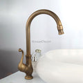 Antique Brass kitchen sink mixer tap swivel spout main view