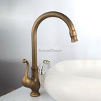 Antique Brass kitchen sink mixer tap swivel spout main view