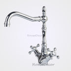 Modern kitchen sink mixer tap dual handle control main view