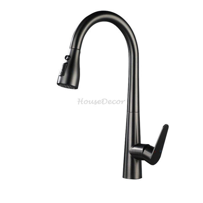 Modern kitchen sink mixer tap pull out spray main view