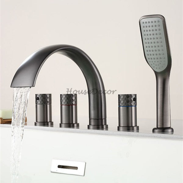 Modern bath shower mixer tap waterfall spout main view