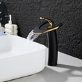 Modern bath shower mixer tap waterfall spout detail view