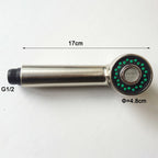 Modern shower head pull out spray detail view