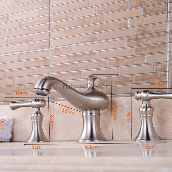 Modern bath shower mixer tap dual handle control additional view