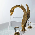 Gold bath shower mixer tap dual handle control additional view
