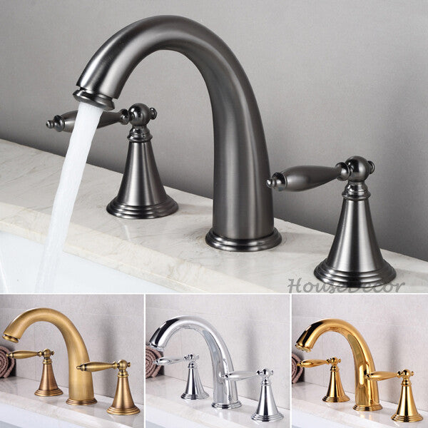 Modern bath shower mixer tap 3 hole installation main view