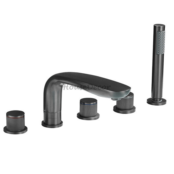Modern bath shower mixer tap pull out spray main view
