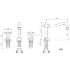 Modern bath shower mixer tap dual handle control additional view