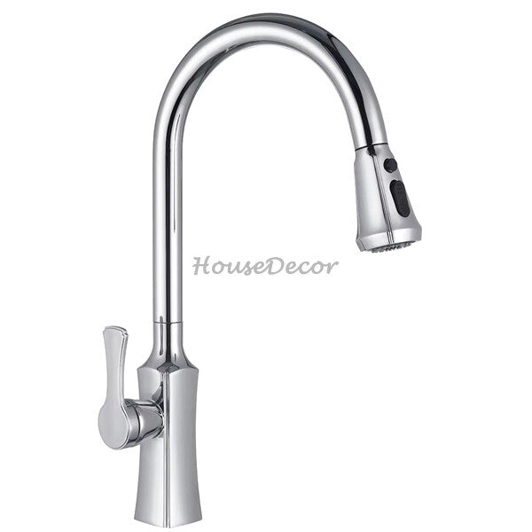 Modern kitchen sink mixer tap pull out spray main view