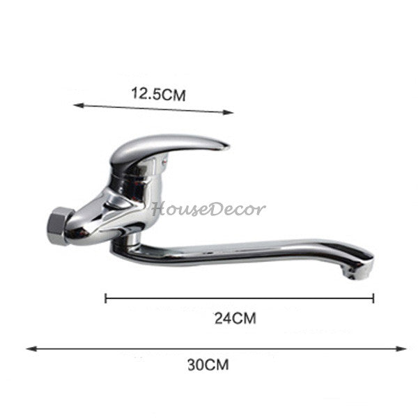 Modern kitchen sink mixer tap swivel spout detail view