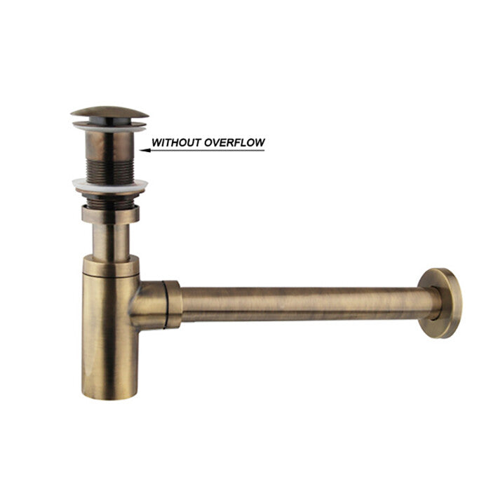 Brass basin bottle trap detailed product view detail view