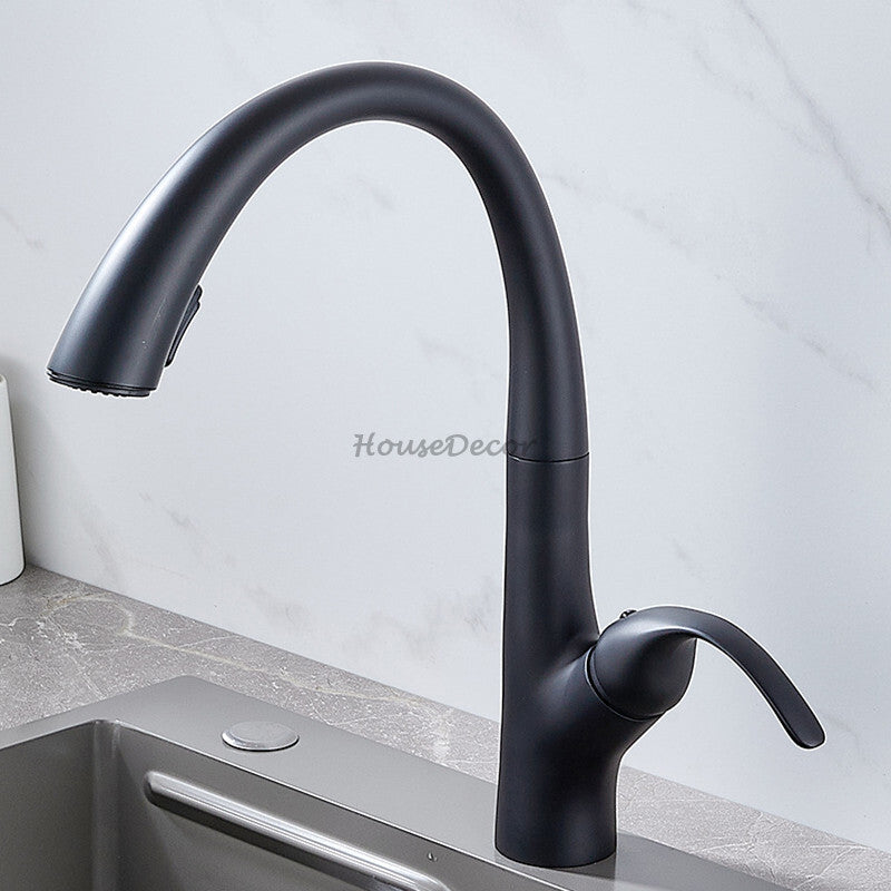 Modern bath shower mixer tap pull out spray detail view