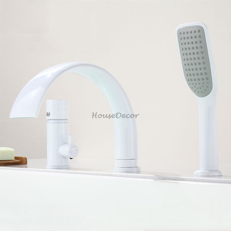 Modern bath shower mixer tap waterfall spout additional view