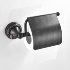 Black toilet paper holder detailed product view main view