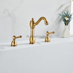 Brass bathroom basin mixer tap dual handle control additional view