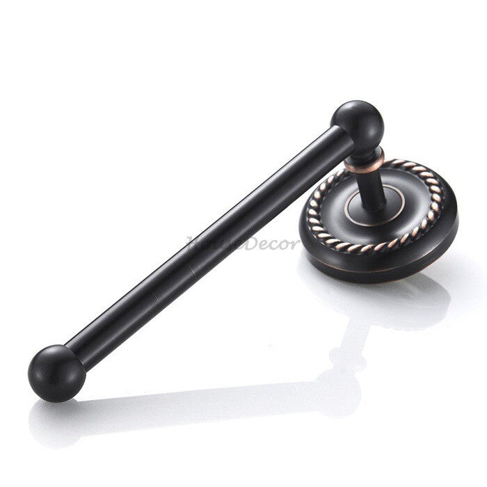 Black Brass toilet paper holder wall mounted design detail view