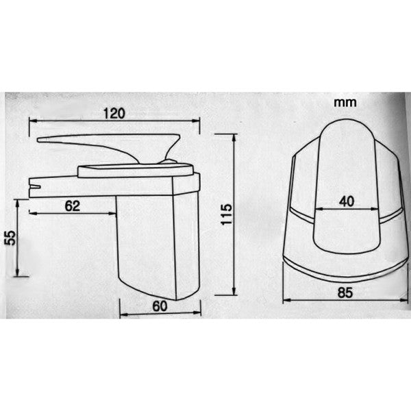 Brass bath shower mixer tap waterfall spout additional view