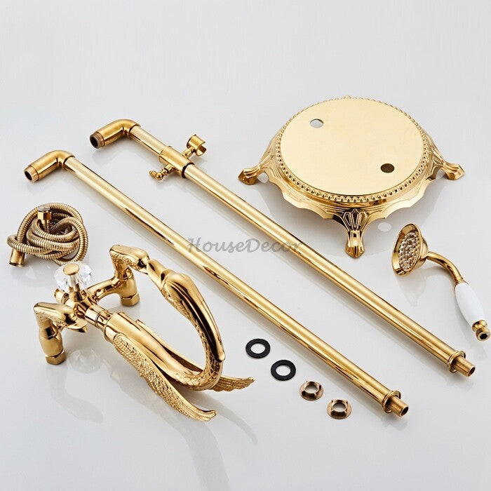 Gold bath shower mixer tap floor mounted design additional view