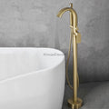Modern bath shower mixer tap waterfall spout detail view