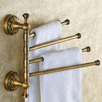 Antique Brass towel rack swivel spout main view