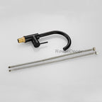 Black Brass kitchen sink mixer tap swivel spout detail view