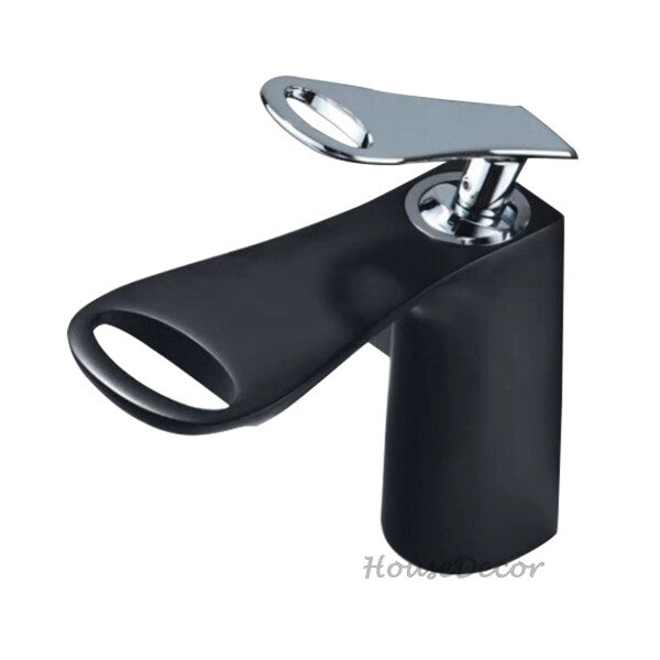 Brass bath shower mixer tap waterfall spout detail view