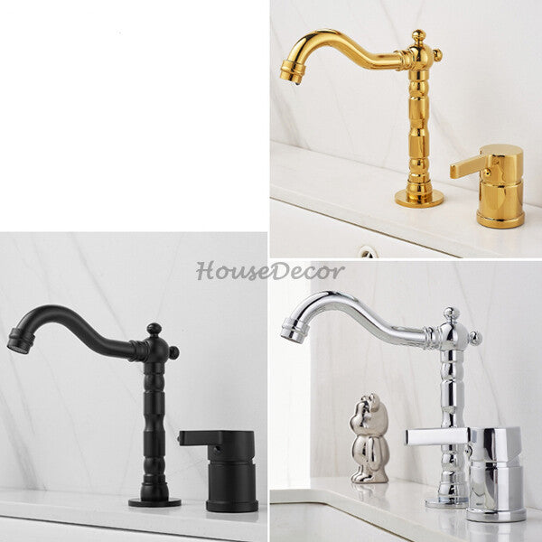 Gold bath shower mixer tap deck mounted design additional view
