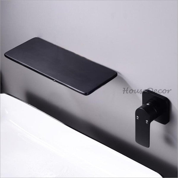 Brass bath shower mixer tap waterfall spout detail view