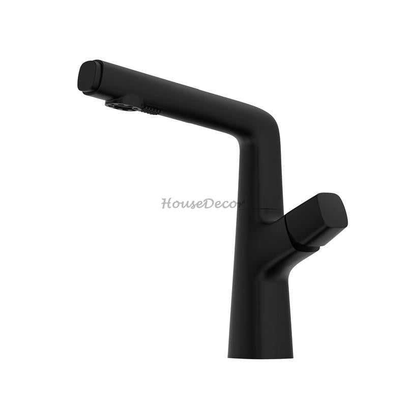 Modern bath shower mixer tap pull out spray detail view