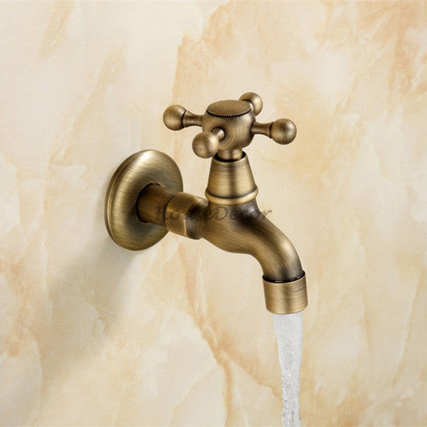 Antique Brass bath shower mixer tap wall mounted design detail view
