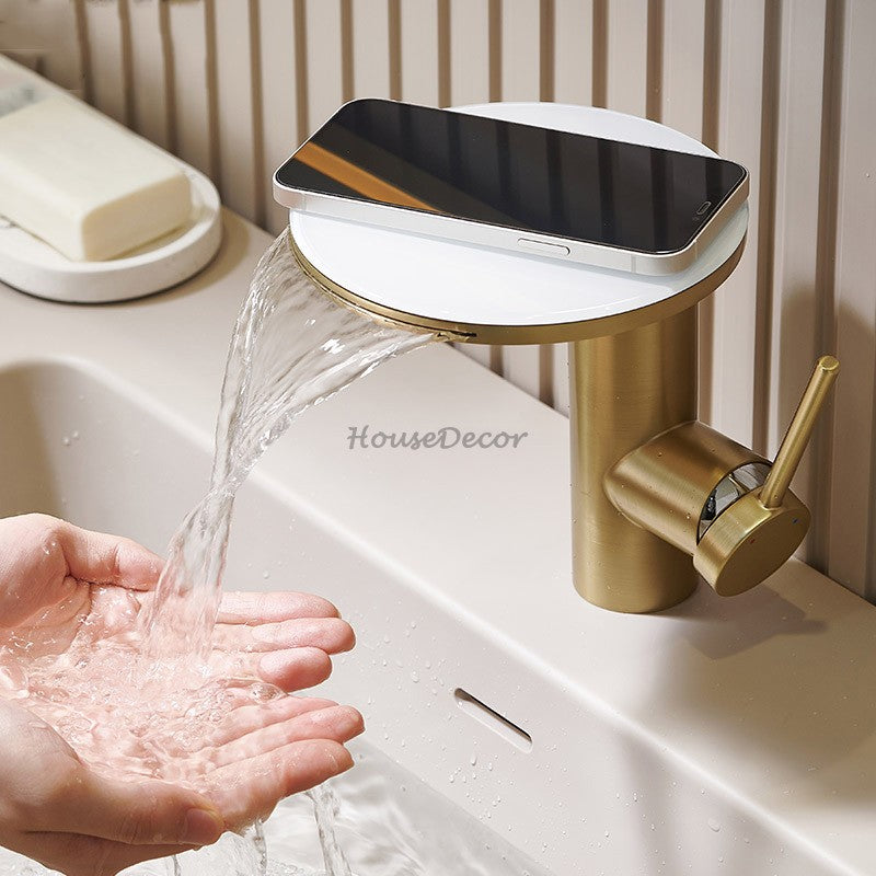 Modern bath shower mixer tap waterfall spout additional view