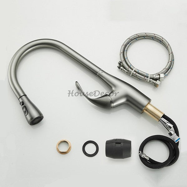 Modern kitchen sink mixer tap pull out spray additional view